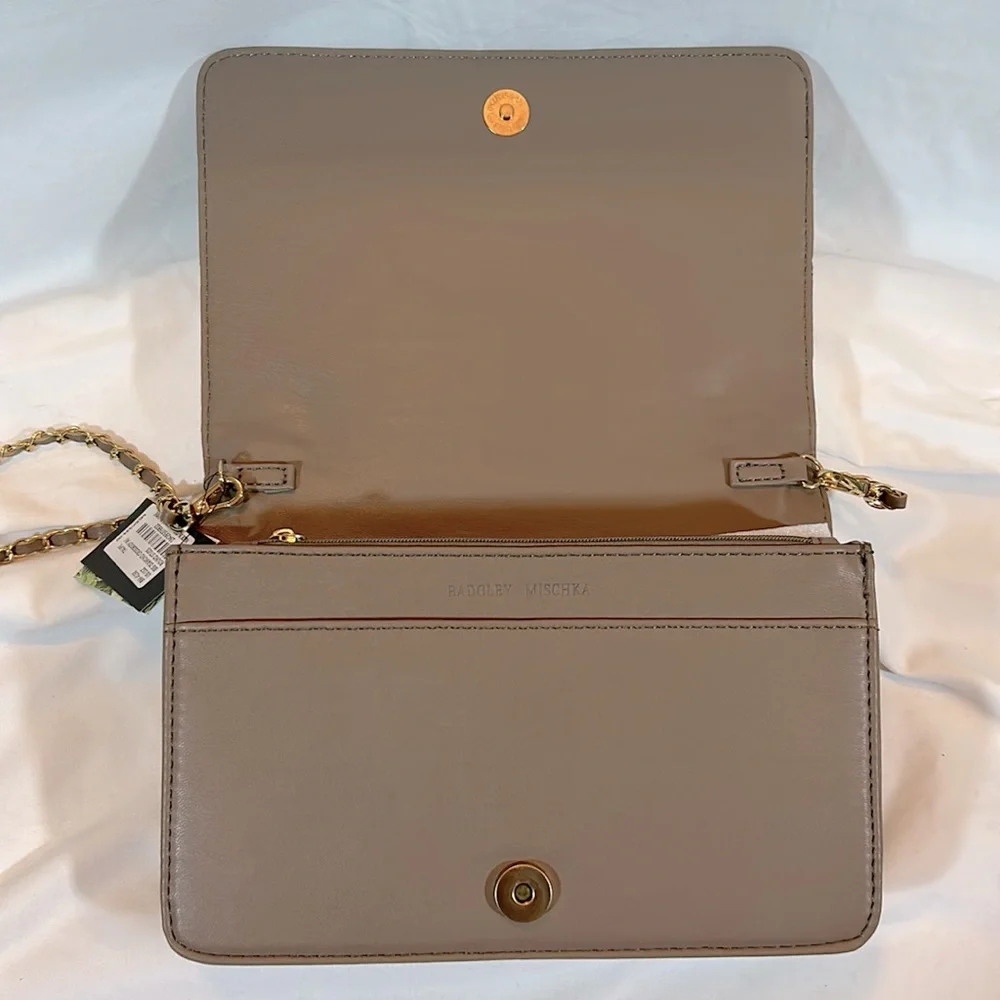 Badgley Mischka Taupe Studded Vegan Leather bag - Picture 5 of 9